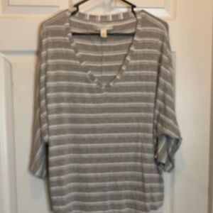 French Laundry Gray Striped Top